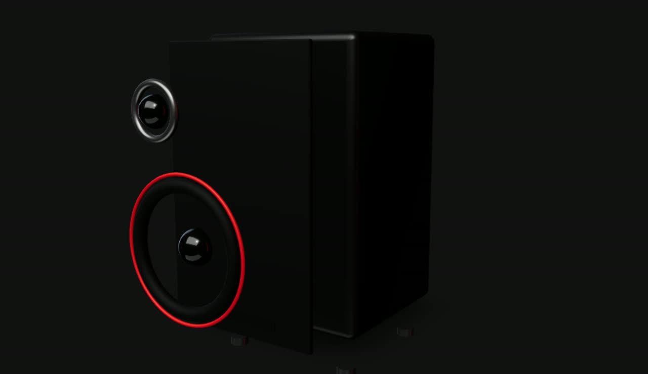 The speaker in exploded view