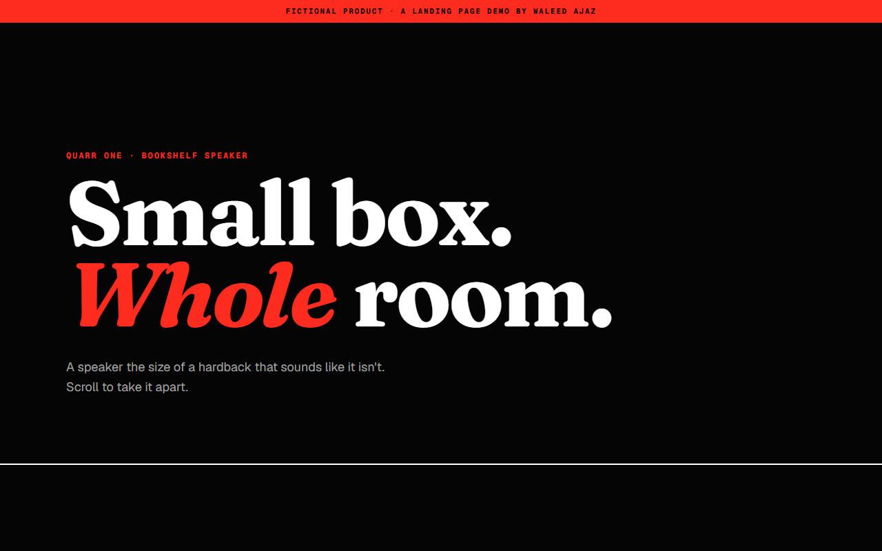The launch page's opening headline